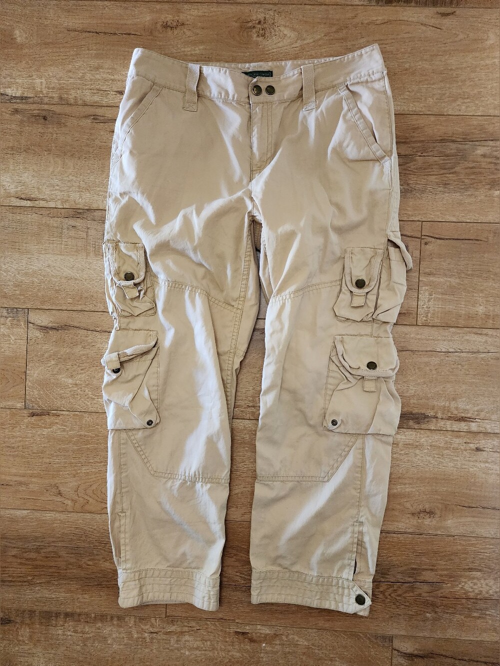 Vintage Ralph Lauren Safari Cargo Paratrooper Pants Size 6 Baggy Utility Cropped - Picture 4 of 13